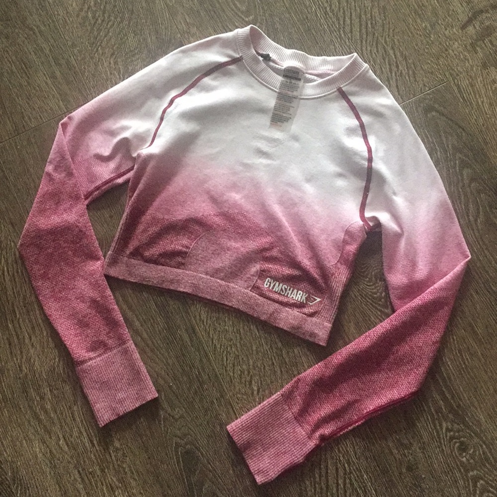 Ombre long sleeve crop top